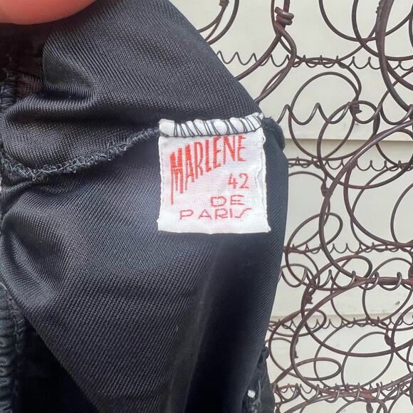Vintage Marlene De Paris Black Skirt Slip Size 42 (small) - Picture 3 of 7